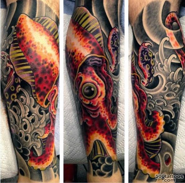 100 Squid Tattoo Designs For Men   Manly Tentacled Skin Art_24