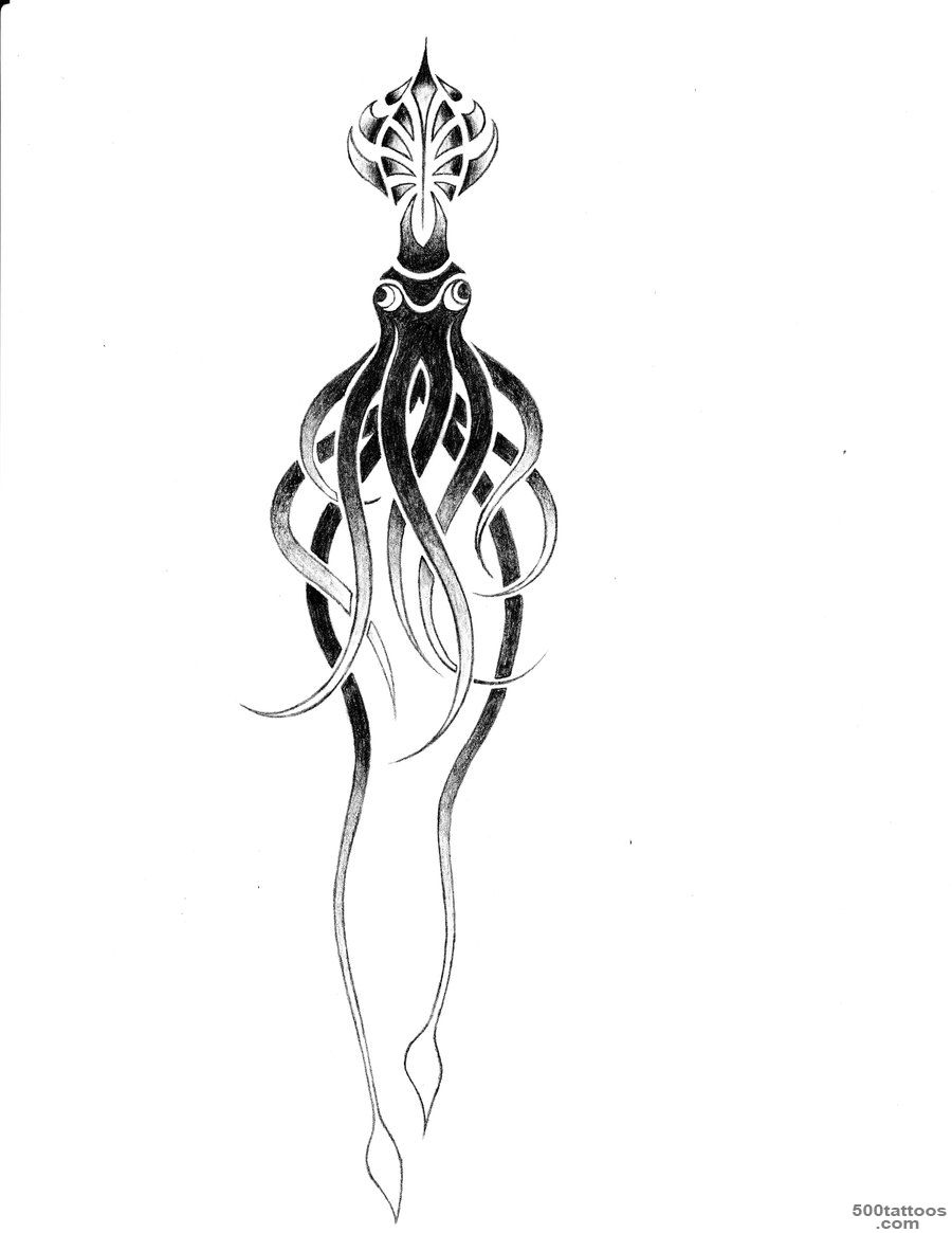 DeviantArt More Like Tribal Squid tattoo design by jaredputnam_21