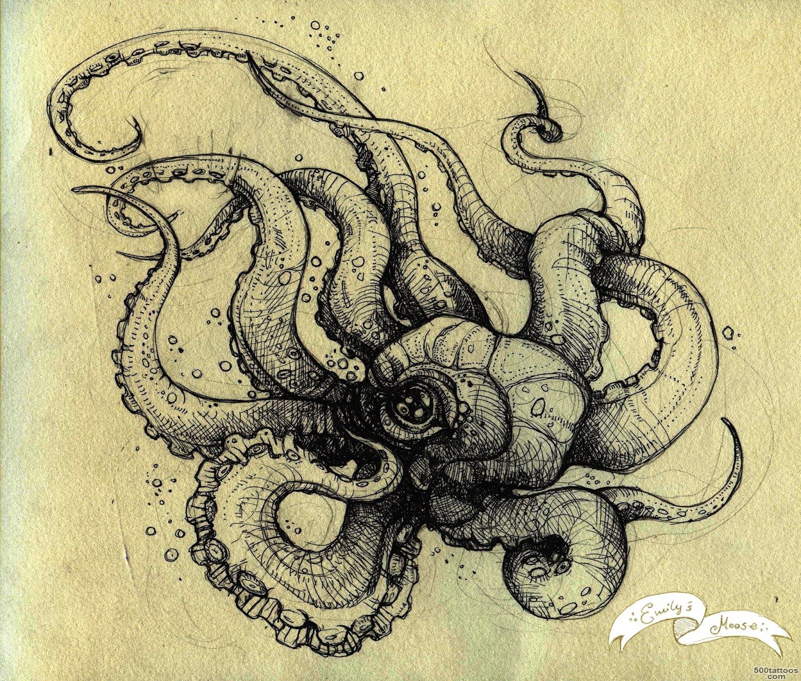 Karolina Kubikowska {Emily#39s Moose} tattoo and illustration squid ..._12