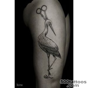 Stork tattoo design, idea, image