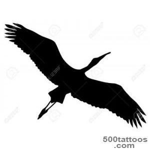 Illustration In Style Of Black Silhouette Of Stork Royalty Free _23