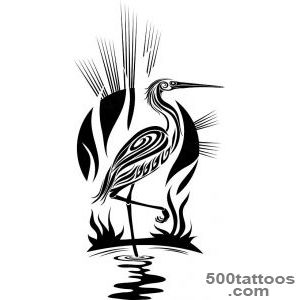 Tattoos Tattoos » Animal » stork tribal bird tattoo design_20