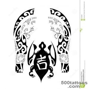 Maori Tribal Turtle With Sign Of Success   Tattoo Royalty Free _25