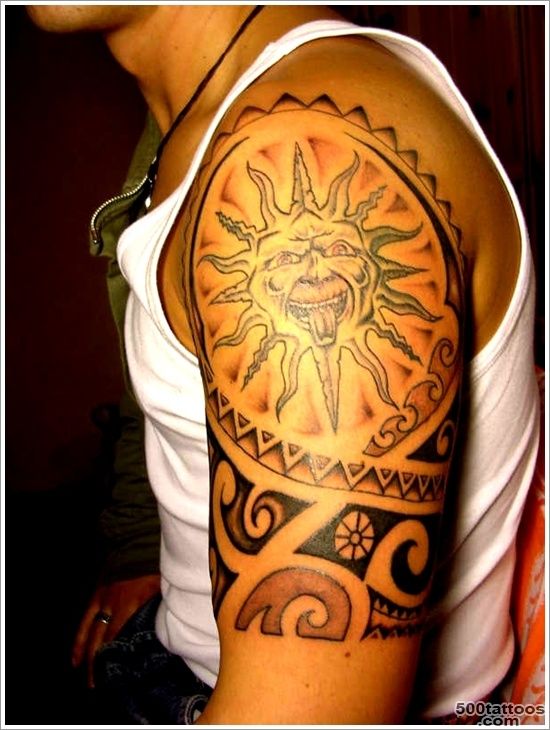 25+ Beautiful Sun Tattoo Designs for Men and Women_44