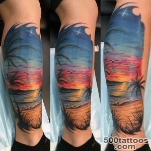 90 Sunset Tattoos For Men   Fading Daylight Sky Designs_3