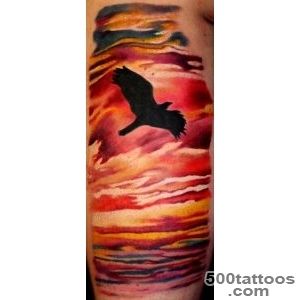 Off the Map Tattoo  Tattoos  David Page  Sunset Bird Tattoo_48