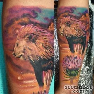 Watercolor Lion and Sunset Tattoo  Venice Tattoo Art Designs_47