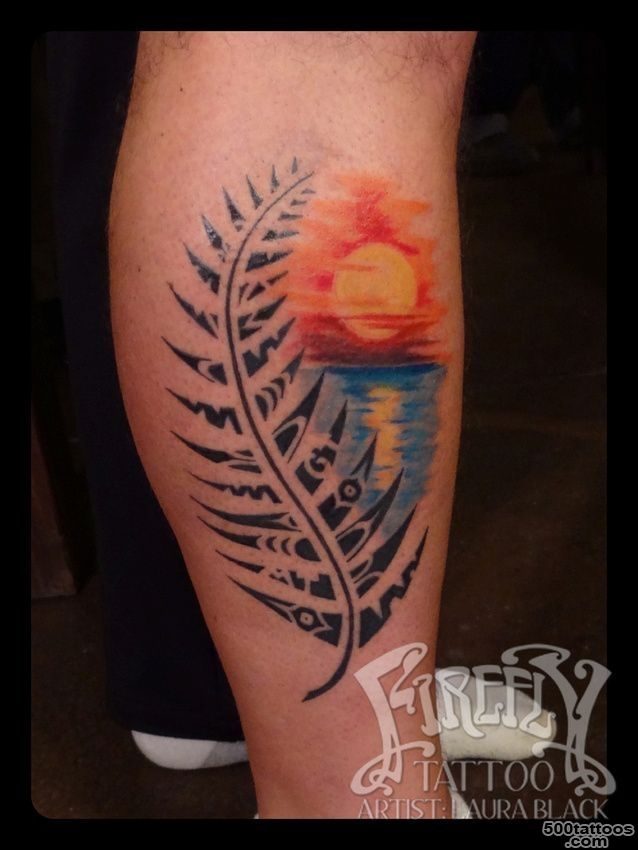 Tribal palm frond and sunset tattoo  Tattoos  Tattoo Pictures ..._15