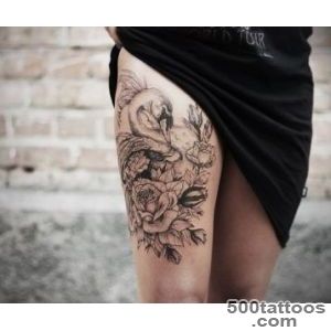 Amazing tribal black ink swan tattoo on ankle   Tattooimagesbiz_20