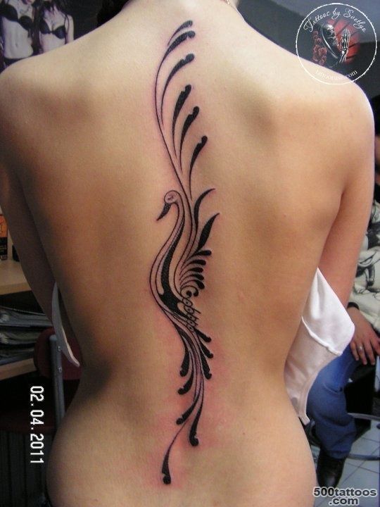 Black swan tattoo on back...placement and wings, beautiful ..._18