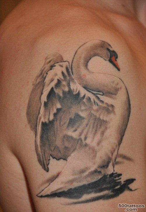 Cool tribal double black ink swans tattoo on wrist   Tattooimages.biz_23
