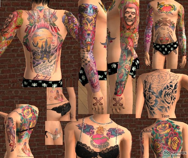 Mod The Sims   sXe Color Tattoo Skin Male Female Teen Adult Elder_11