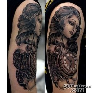 Black and grey tattoo age tattoo with dynamic linework on the chest