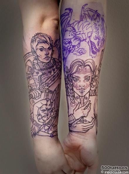 Tattoo age tattoo in bold geometric style on the neck