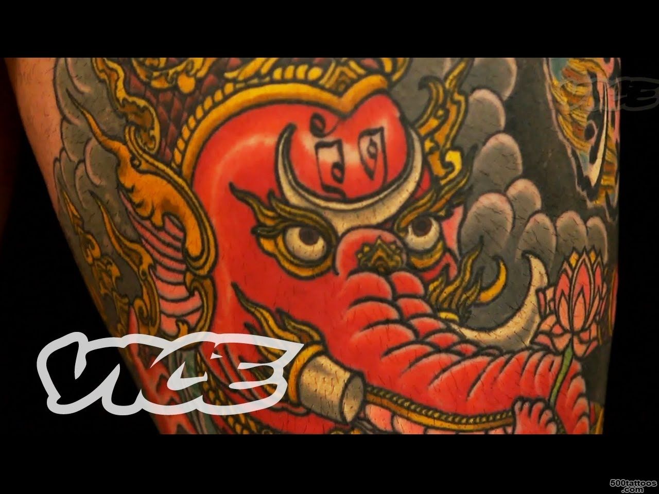 Black and grey tattoo age tattoo with expressive linework on the calf