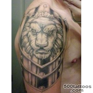 Lion Armor Tattoo On Shoulder   Tattoes Idea 2015  2016_35