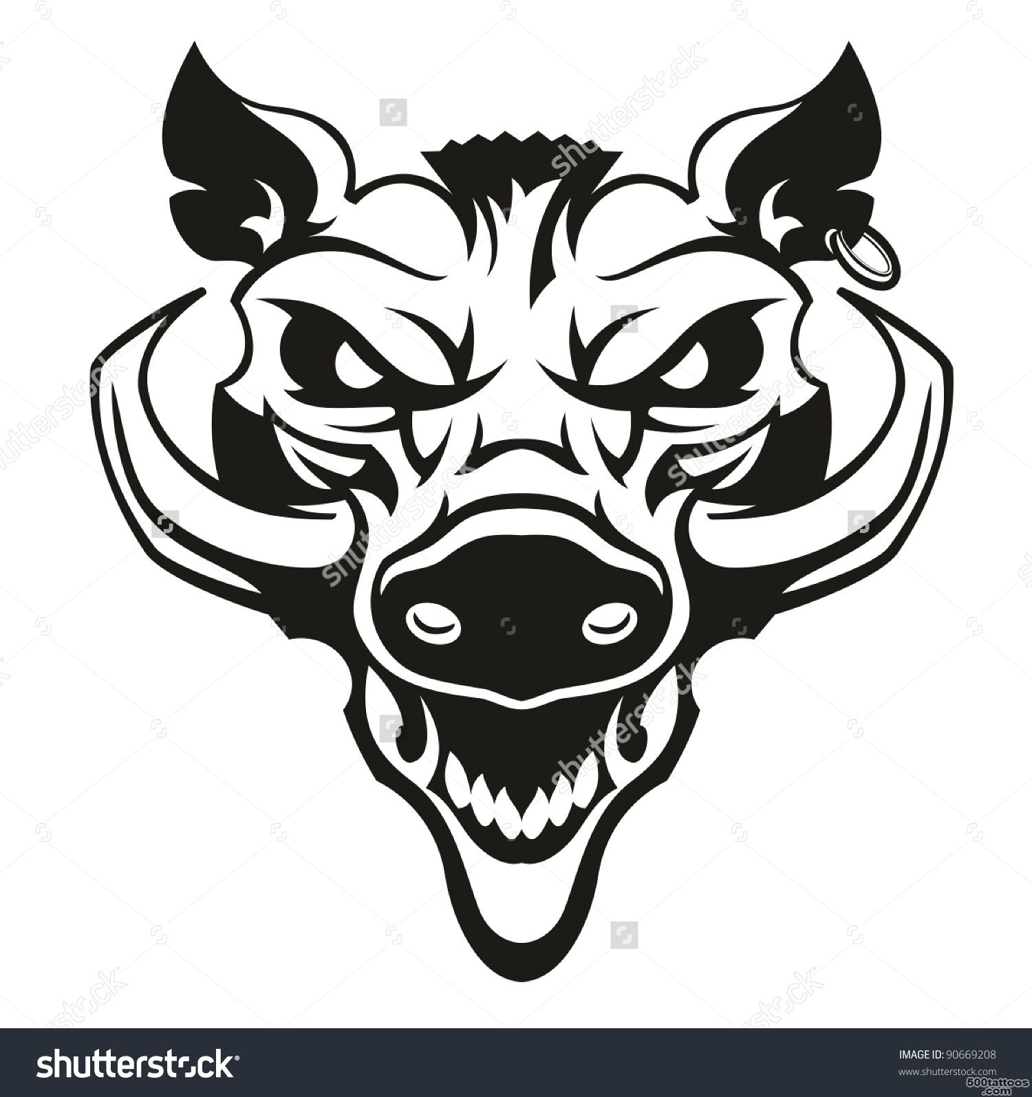 Stock Images similar to ID 227329663   wild boar tattoo mascot_42