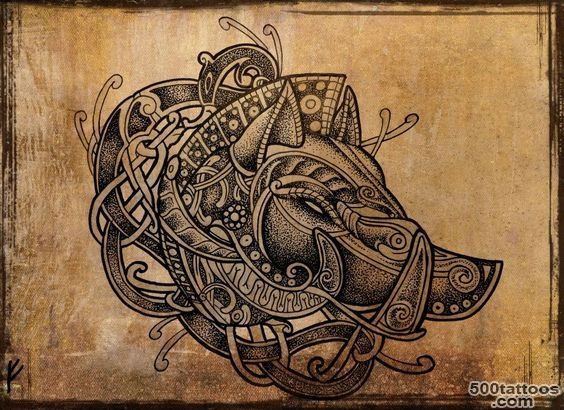 Viking style boar#39s head. Artwork by Fernando Amador  Ink me ..._36