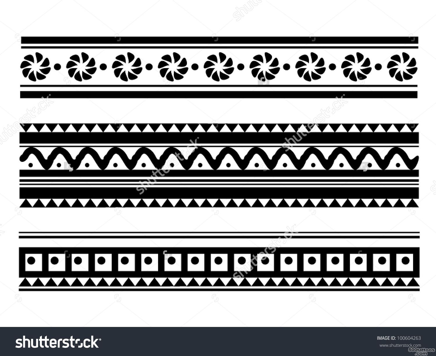 Maori  Polynesian Style Bracelet Tattoo Stock Vector Illustration ..._36