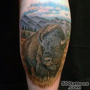 70 Bison Tattoo Designs For Men   Buffalo Ink Ideas_27