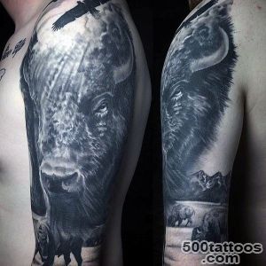 70 Bison Tattoo Designs For Men   Buffalo Ink Ideas_49