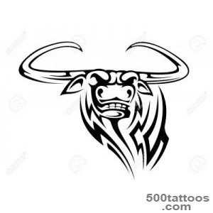 Buffalo Mascot Isolated On White Background For Tattoo Royalty _13