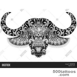 Tattoo, Bull, Buffalo Head With Horns Stock Photo amp Stock Images _38
