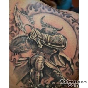 tattoo Buffalo warrior on the back_44