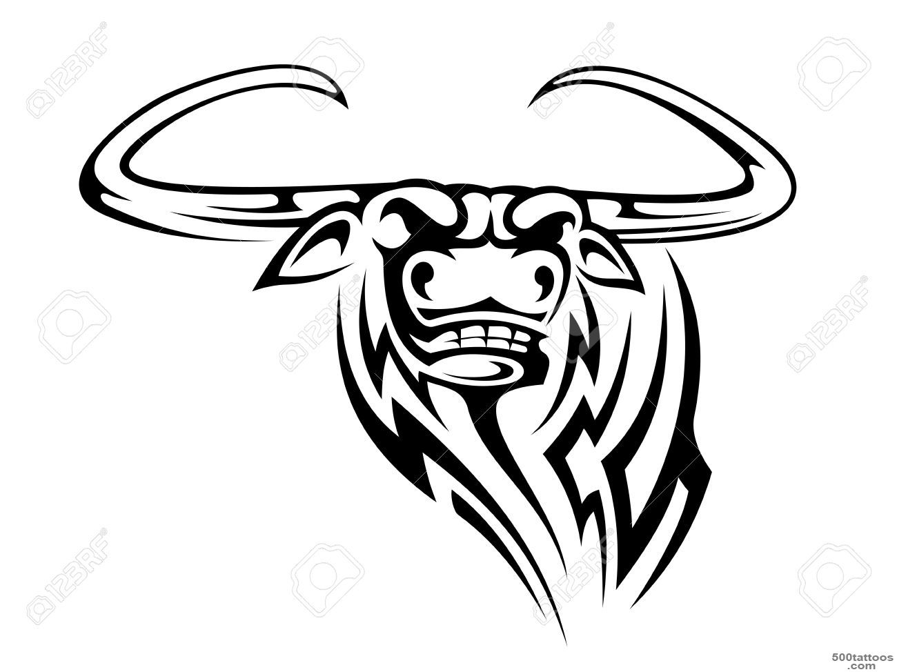 Buffalo Mascot Isolated On White Background For Tattoo Royalty ..._13