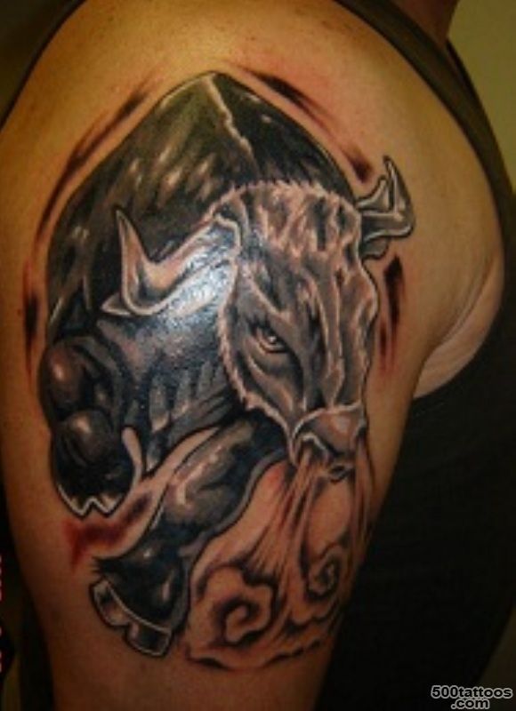 running Buffalo tattoo on shoulder_28