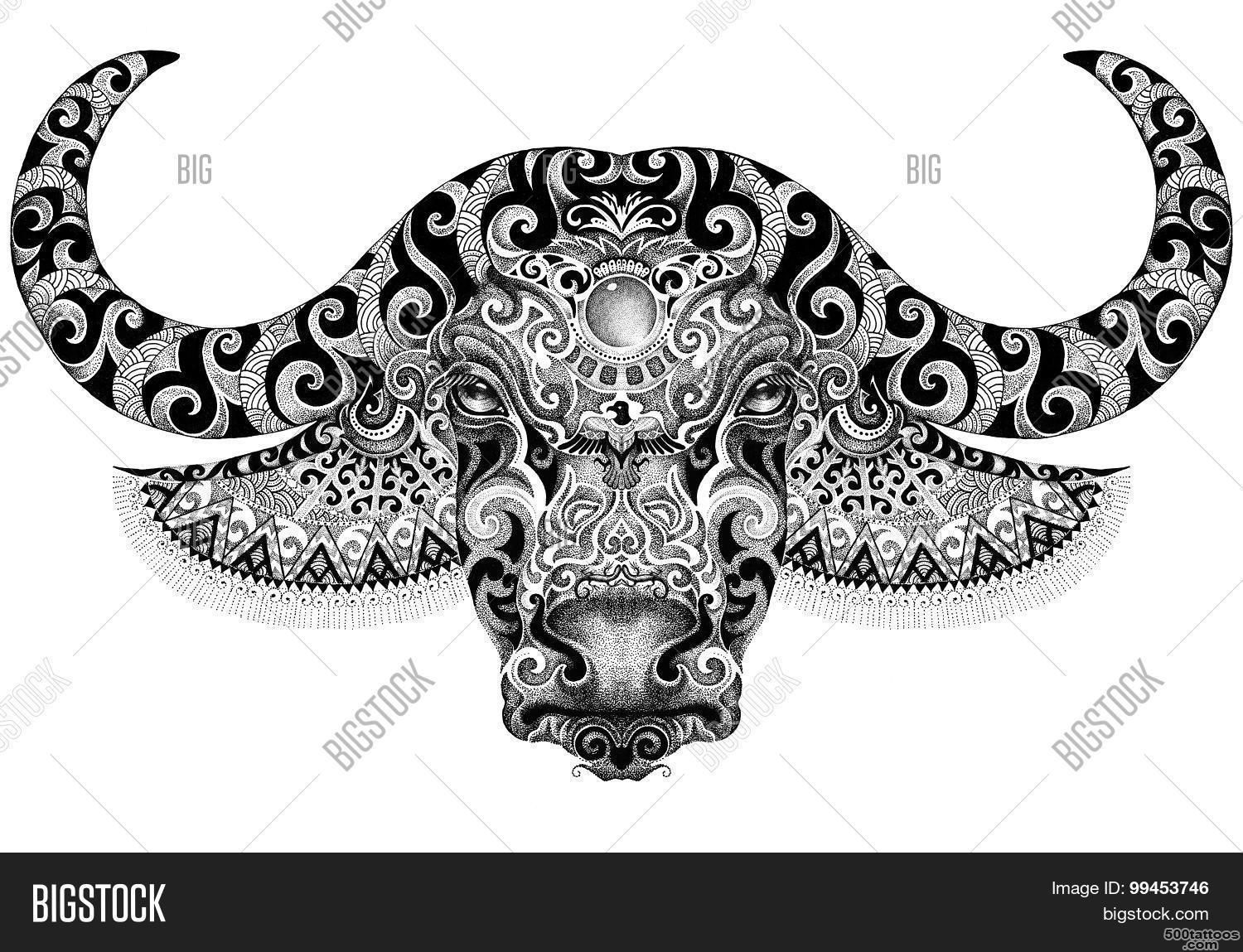 Tattoo, Bull, Buffalo Head With Horns Stock Photo amp Stock Images ..._38