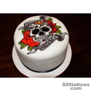 Hand Painted Sugar Skull Tattoo Cake_22