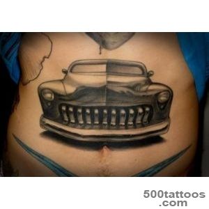 Amasing scheme of motor cars tattoo on ribs   Tattooimagesbiz_35