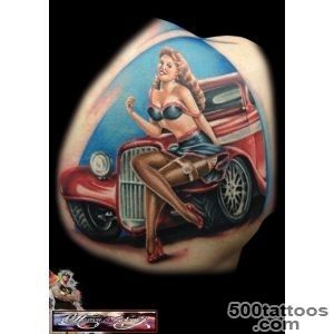 Pin Up Girl On Old Car Tattoo Design  Tattoobitecom_29