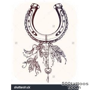 Elegant Good Luck Horseshoe Amulet Charm With Feathers And Stars _29
