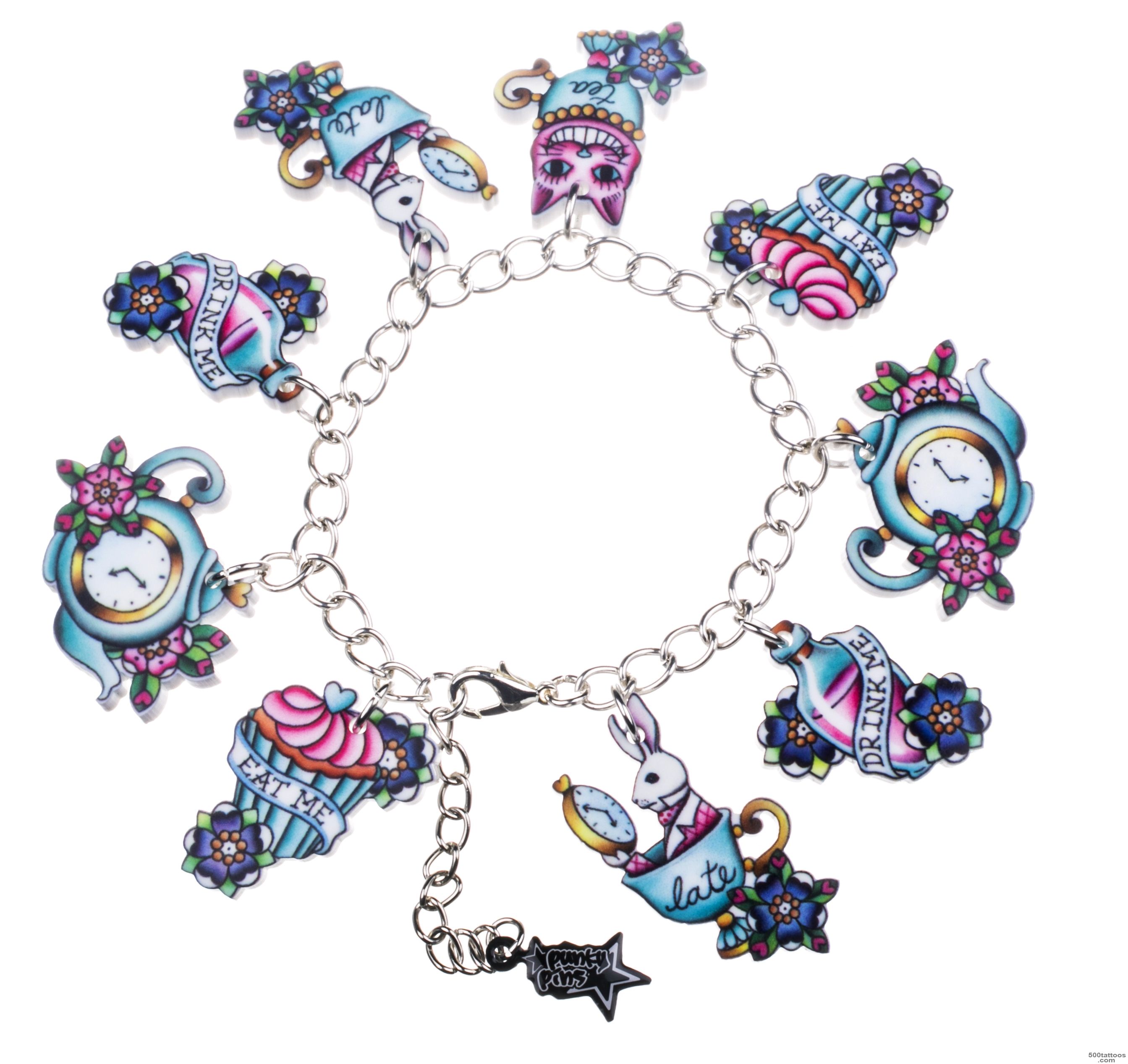 Alice In Wonderland Tattoo Charm Bracelet from Punky Pins_9