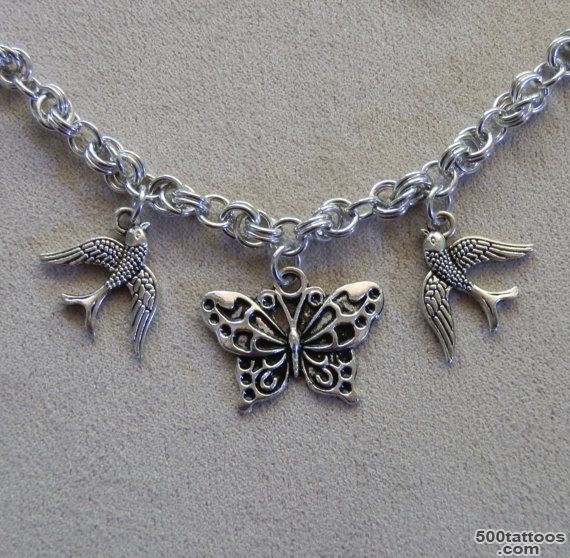 Necklace, Chainmaille, Harry Styles Tattoo inspired, Butterfly and ..._42