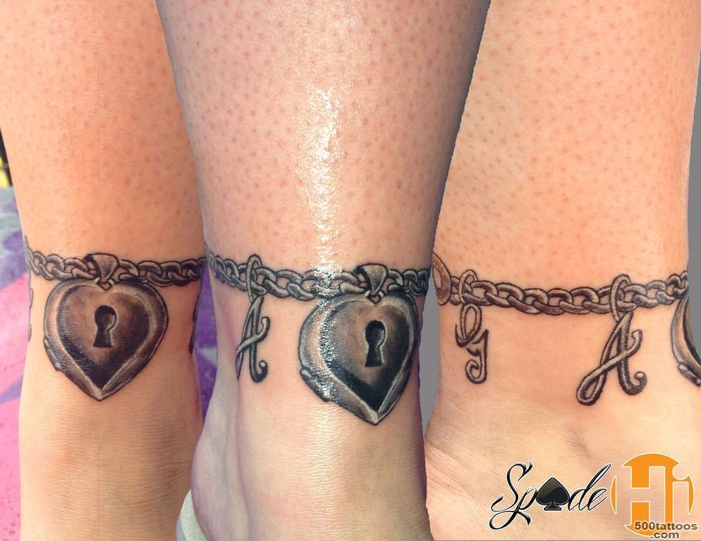 spadecharm tattoo chain tattoo charms ankle tattoo locket key ..._2