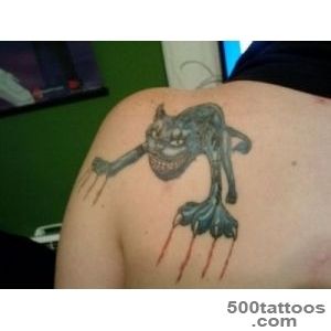 11+ Cheshire Cat Back Shoulder Tattoos_37