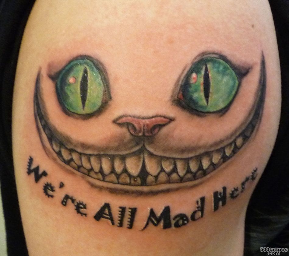 Creepy cheshire cat tattoo in skin rip   Tattooimages.biz_9