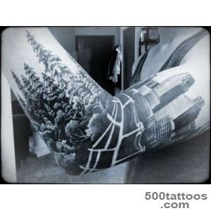 City skyline meets the forest and the trees tattoo  Tattoos _19