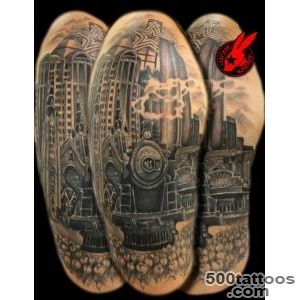 Train and City tattoo by Jackie Rabbit   a photo on Flickriver_28