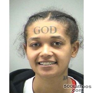 Mugshots of American criminals with tattoos on their foreheads _20
