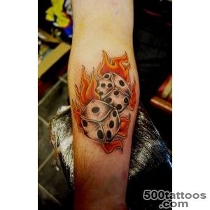 Burning Dice Cards 8 Ball Tattoo On Upper Arm   Tattoes Idea 2015 _28