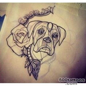 neo traditional tattoo flash boxer dog  Tattoos  Pinterest  Neo _19