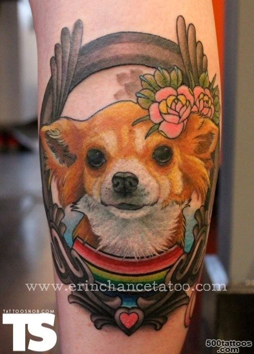 9+ Amazing Dog Tattoos On Leg_13