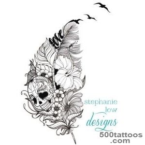 Customizable Tattoo design Feather  Flower  etc by SlowDesigns _25