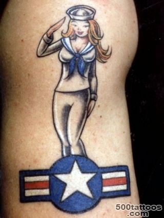 Old school tattoo picture. Girl with air force star._15