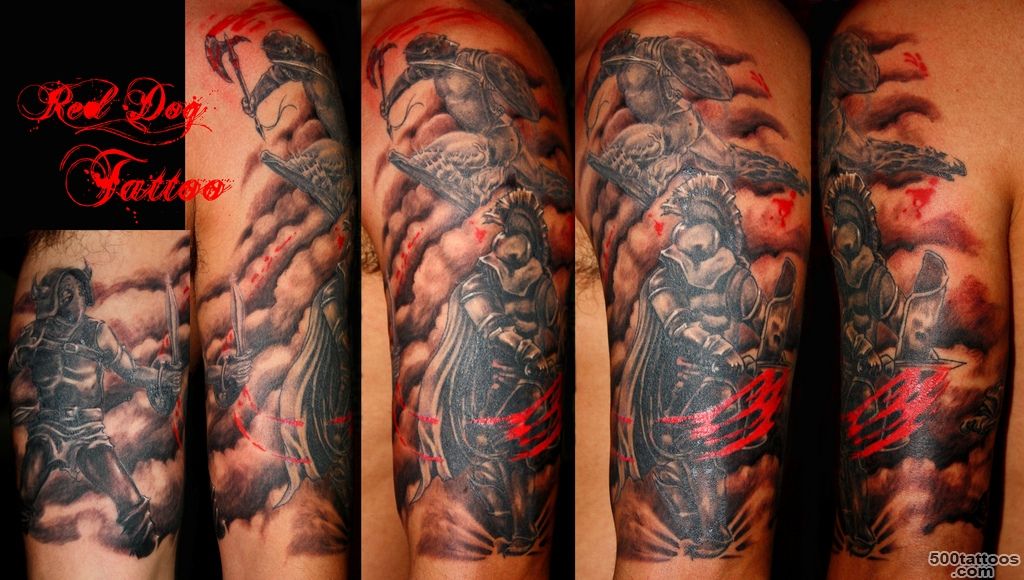 Gladiators Tattoo  Tattoo done at Red Dog Tattoo, BEnalmade…  Flickr_14