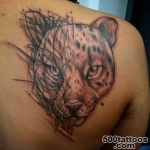 Black ink jaguar growls tattoo design   Tattooimagesbiz_49